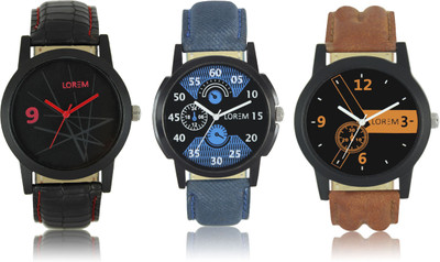 LOREM W06-1-2-8 New Stylish Best Designer Combo Hand Watch - For Men