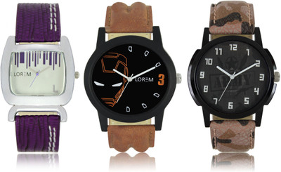 LOREM W06-3-4-207 New Stylish Best Designer Combo Hand Watch - For Men & Women