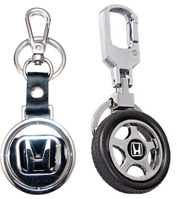 City Choice New Combo of Honda Revolving & Wheel Locking Key Chain(Multicolor)