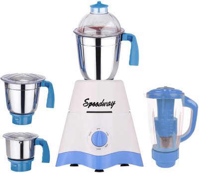 Speedway MG17-TA-STR-302 600 W Juicer Mixer Grinder(White, Blue, 4 Jars), Blue;white
Speedway MG17-TA-STR-302 600 W Juicer Mixer Grinder(White, Blue, 4 Jars), Blue;white