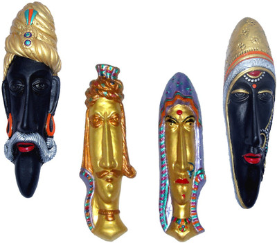 Rasoh village hand artz rajasthani raja rani combo of 4 multicolored wall hanging decorative masks Decorative Showpiece - 29 cm(Terracotta, Multicolor)
Rasoh village hand artz rajasthani raja rani combo of 4 multicolored wall hanging decorative masks Decorative Showpiece - 29 cm(Terracotta, Multicolor)