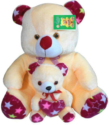 Ktkashish Toys Cute Beige mother & Baby Teddy Bear 70 Cm - 28 inch(Beige)