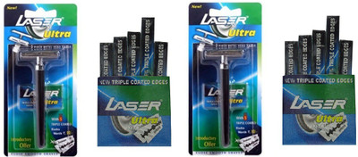 Laser Ultra Razor Set of 2 Razor, 10 Blades And Blade Set of 2, 100 Blades(Set of 4)
Laser Ultra Razor Set of 2 Razor, 10 Blades And Blade Set of 2, 100 Blades(Set of 4)