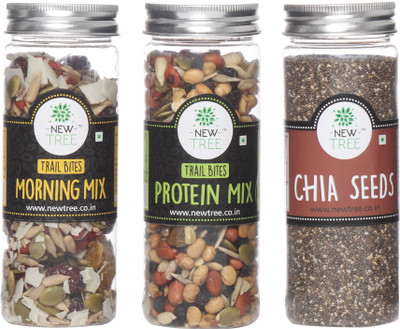 New Tree Trail Bites Morning Mix, Trail Bites Protein Mix, Chia Seeds Set of 3 Assorted Nuts(520 g, Plastic Bottle)
New Tree Trail Bites Morning Mix, Trail Bites Protein Mix, Chia Seeds Set of 3 Assorted Nuts(520 g, Plastic Bottle)