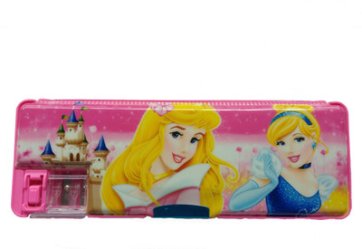 Blue Diamond Cinderella Princess 100 Art Plastic Pencil Box(Set of 1, Pink)