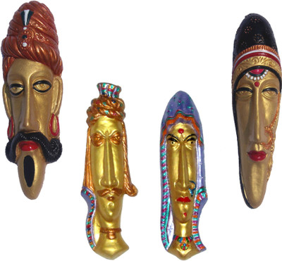 Rasoh village hand artz Rajasthani golden combo couple wall hanging decorative masks Decorative Showpiece - 29 cm(Terracotta, Multicolor)
Rasoh village hand artz Rajasthani golden combo couple wall hanging decorative masks Decorative Showpiece - 29 cm(Terracotta, Multicolor)