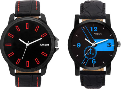 AMSER Set Of Two Trendy Watches For Boys And Men Watch - For Men
