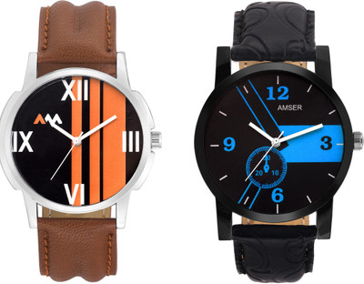 AMSER Set Of Two Trendy Watches For Boys And Men Watch - For Men