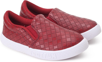 Footfun by Liberty Boys Slip on Loafers(Red, Cherry