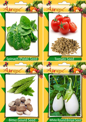 Airex Spinach (Palak), Tomato, Bitter Gourd (Karela), White Round Brinjal Seed(20 per packet)
Airex Spinach (Palak), Tomato, Bitter Gourd (Karela), White Round Brinjal Seed(20 per packet)