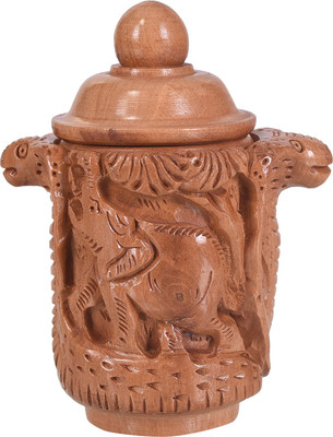 Craft Trade Handmade Brown Wooden Elephant Sindoor Box Decorative Showpiece - 8 cm(Wooden, Brown)
Craft Trade Handmade Brown Wooden Elephant Sindoor Box Decorative Showpiece - 8 cm(Wooden, Brown)