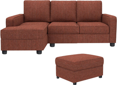 GIOTEAK Fabric 4 Seater Sofa(Finish Color - Maroon)
