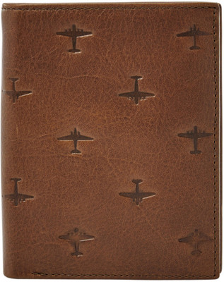 Fossil Men Brown Genuine Leather Wallet(1 Card Slot)