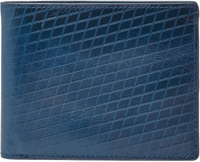 Fossil Men Blue Genuine Leather Wallet(8 Card Slots)