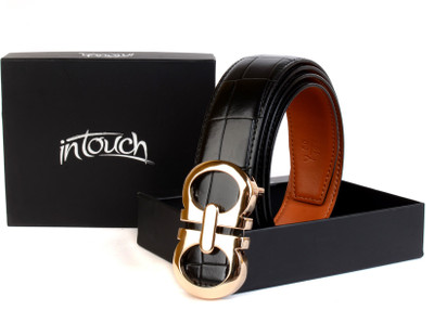 In Touch Men Party, Formal, Evening Black Genuine Leather Belt