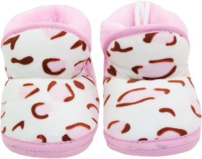 Neska Moda Cute 0 To 12 Month Baby Booties(Toe to Heel Length - 12 cm Pink)