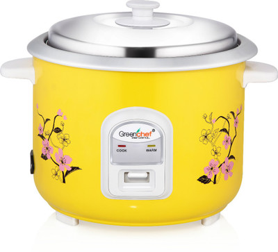 Greenchef RC28Y Electric Rice Cooker with Steaming Feature(2.8 L, Yellow)