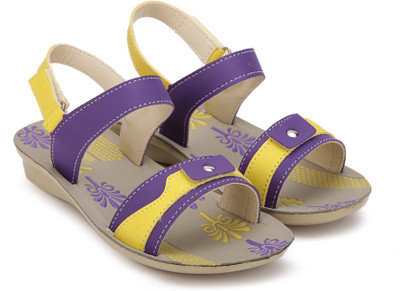 Footfun by Liberty Boys & Girls Velcro Strappy Sandals(Purple