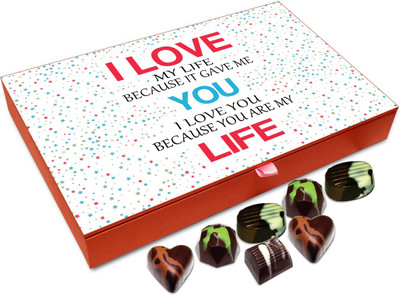 Chocholik Gift Box - I Love You Because You Are My Life Chocolate Box - 12pc Truffles(144 g)
Chocholik Gift Box - I Love You Because You Are My Life Chocolate Box - 12pc Truffles(144 g)