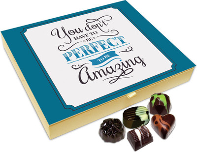 Chocholik Gift Box - You Don't Have To Be Perfect Chocolate Box - 20pc Truffles(240 g) 
Chocholik Gift Box - You Don't Have To Be Perfect Chocolate Box - 20pc Truffles(240 g)