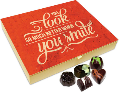 Chocholik Gift Box - You Look So Much Better When You Smile Chocolate Box - 20pc Truffles(240 g)
Chocholik Gift Box - You Look So Much Better When You Smile Chocolate Box - 20pc Truffles(240 g)
