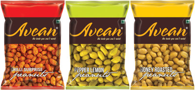 Avean Flavoured Peanuts:: Chilli Surprise::Lemon Pepper::Honey Roasted Peanuts::Combo Pack of 3(300 g, Pack of 3)
Avean Flavoured Peanuts:: Chilli Surprise::Lemon Pepper::Honey Roasted Peanuts::Combo Pack of 3(300 g, Pack of 3)
