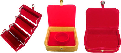 Atorakushon Multipurpose combo ring & earring folder with Mini Bangle Bracelet Box Jewellery case Travelling pouch (Red) Storage Case Vanity Box(Red)
Atorakushon Multipurpose combo ring & earring folder with Mini Bangle Bracelet Box Jewellery case Travelling pouch (Red) Storage Case Vanity Box(Red)