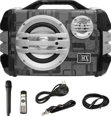 MX 6.5 Inches Portable Multimedia Speaker With Built-in Amplifier Battery Bluetooth Usb Radio Fm Sd Card Aux Input & Wireless Microphone Remote 3706-5 Grey Indoor, Outdoor PA System(50 W)
MX 6.5 Inches Portable Multimedia Speaker With Built-in Amplifier Battery Bluetooth Usb Radio Fm Sd Card Aux Input & Wireless Microphone Remote 3706-5 Grey Indoor, Outdoor PA System(50 W)