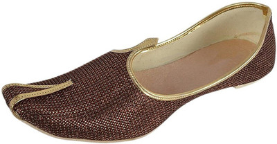 Ramraj Men Synthetic Wedding Mojari Jutis For Men(Brown