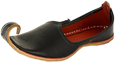 Ramraj Traditional Leather Mojaris Casuals For Men(Black
