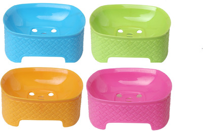 CSM Set of 4 Soap Cases(Blue, Green, Pink, Orange), Blue;green;orange;pink