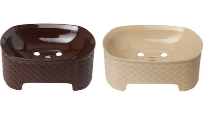 CSM Set of 2 Soap Cases(Beige, Brown)