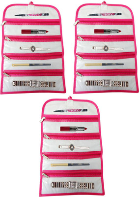 Atorakushon Pack of 3 Jewellery Satin Organizer / Wrist Watch / Anklet / Chain / Bracelet Foldable pouch vanity Bag Cover(Pink) Storage Case Vanity Box(Pink)
Atorakushon Pack of 3 Jewellery Satin Organizer / Wrist Watch / Anklet / Chain / Bracelet Foldable pouch vanity Bag Cover(Pink) Storage Case Vanity Box(Pink)