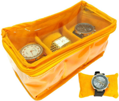 Atorakushon 3 slot Watch Bracelet Jewellery Bangle Holder Gift Case Storage Vanity Box Pouch (Saffron) Storage Case Vanity Box(Saffron)
Atorakushon 3 slot Watch Bracelet Jewellery Bangle Holder Gift Case Storage Vanity Box Pouch (Saffron) Storage Case Vanity Box(Saffron)