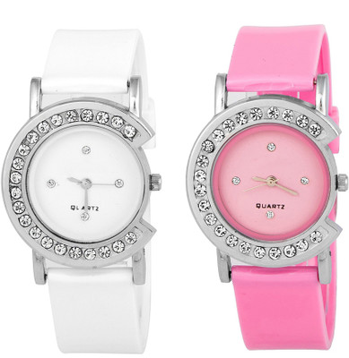 Keepkart White And Pink Stylish Studed Diamond Dial Attractive Woman Analouge Watch Watch - For Girls
Keepkart White And Pink Stylish Studed Diamond Dial Attractive Woman Analouge Watch Watch - For Girls