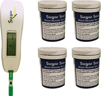 Sugar scan Thyrocare Glucometer and Glucostrips Pack of 1 + 4 Health Care Appliance Combo
Sugar scan Thyrocare Glucometer and Glucostrips Pack of 1 + 4 Health Care Appliance Combo