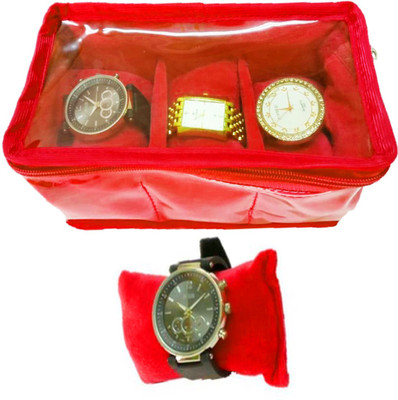 Atorakushon 3 slot Watch Bracelet Jewellery Bangle Holder Gift Case Storage Vanity Box Pouch (Red) Storage Case Vanity Box(Red)
Atorakushon 3 slot Watch Bracelet Jewellery Bangle Holder Gift Case Storage Vanity Box Pouch (Red) Storage Case Vanity Box(Red)