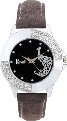 Cavalli CW 421 Black Dial Studded Watch - For Women