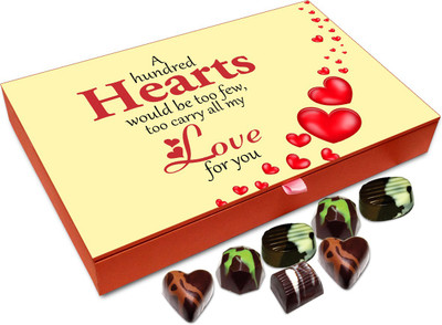 Chocholik Gift Box - Hundred Hearts Too Few To Carry All My Love For You Chocolate Box - 12pc Truffles(144 g)
Chocholik Gift Box - Hundred Hearts Too Few To Carry All My Love For You Chocolate Box - 12pc Truffles(144 g)