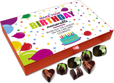 Chocholik Gift Box - Make Your Birthday Memorable Chocolate Box - 12pc Truffles(144 g)
Chocholik Gift Box - Make Your Birthday Memorable Chocolate Box - 12pc Truffles(144 g)