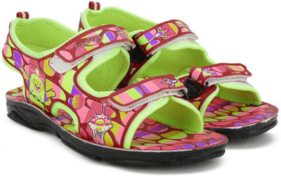 Footfun by Liberty Boys & Girls Velcro Sports Sandals(Pink, P.green