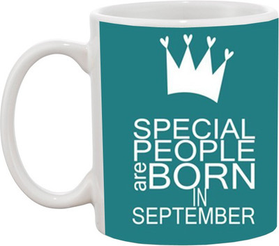 Ashvah Special People Are Born in September Ceramic Mug(350 ml), White