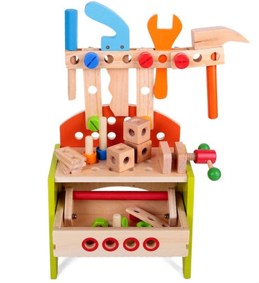 Emob Kids Attractive Wooden Multifunctional Tool Kit Learning Toy Pretend Play Set with work shelf
Emob Kids Attractive Wooden Multifunctional Tool Kit Learning Toy Pretend Play Set with work shelf