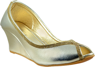 Leatherwood1 Women Gold Wedges