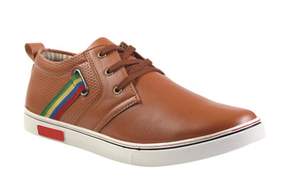 JK Port Men New Casual Faux Leather Casuals For Men(Tan