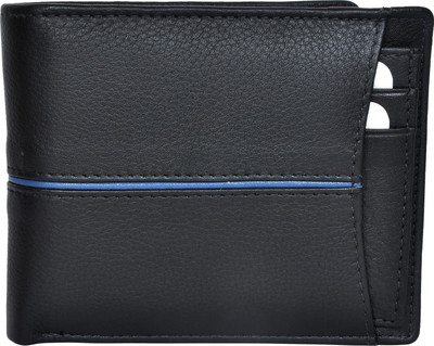 Chandair Men Black Genuine Leather Wallet(9 Card Slots)