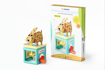 Funvention Paper Puppy Automaton - 3D Paper Animation DIY Kit(22 Pieces)