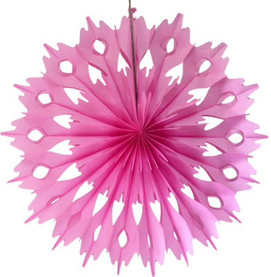 Funcart 16'' Snowflake Paper Fan - Light pink