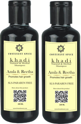 Continent Spice KHADI NATURAL & HERBAL AMLA & REETHA SHAMPOO (SLS-PARABEN FREE) CS682005 (PACK OF 2)(220 ml)
Continent Spice KHADI NATURAL & HERBAL AMLA & REETHA SHAMPOO (SLS-PARABEN FREE) CS682005 (PACK OF 2)(220 ml)