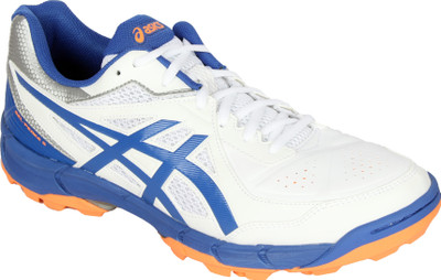 Asics Gel-Peake 5 Cricket Shoes For Men(White, White/olympian blue/hot orange